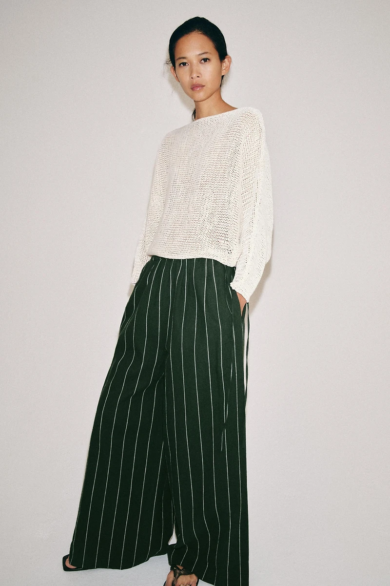 ZW COLLECTION STRIPED LINEN PANTS
