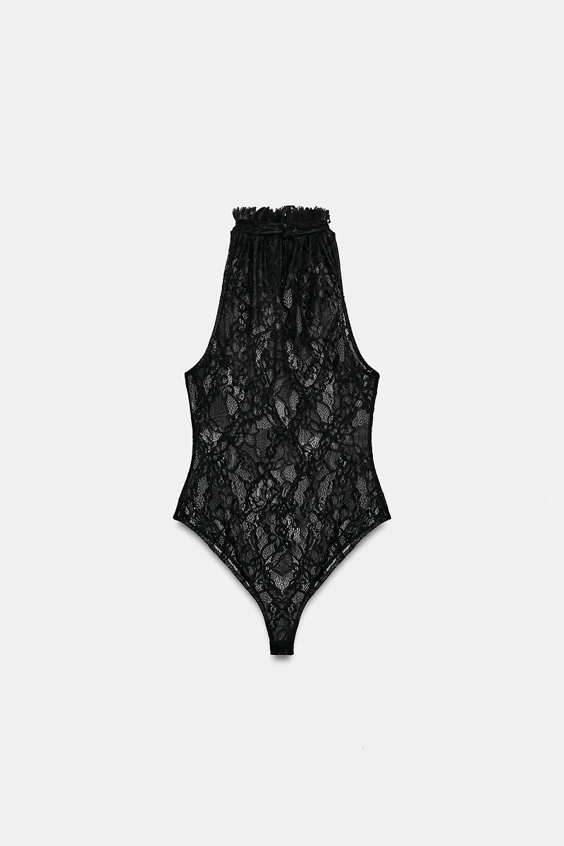 LACE HALTER BODYSUIT