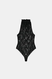 LACE HALTER BODYSUIT