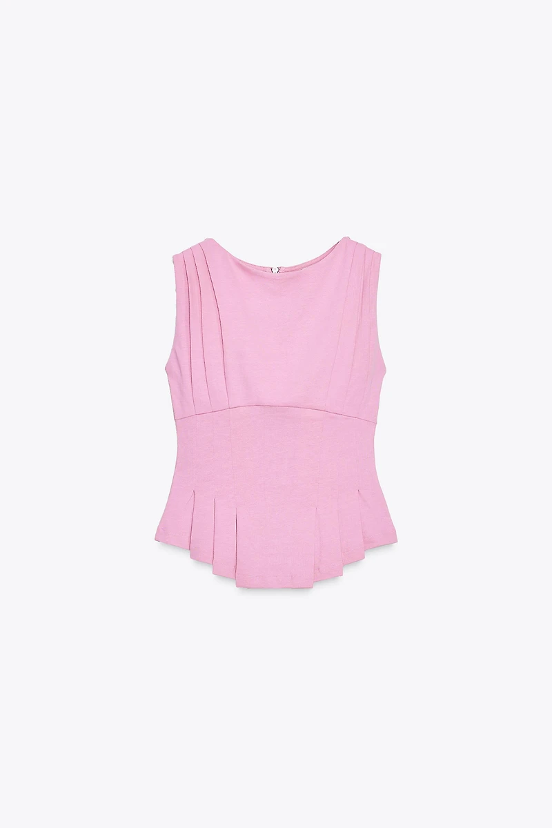 PLEATED ZIP TOP