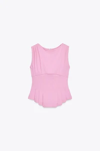 PLEATED ZIP TOP