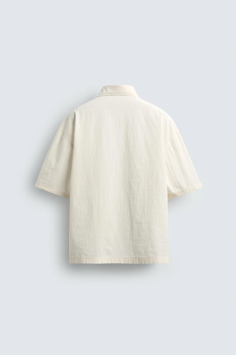 RELAXED FIT TEXT PATCH SHIRT