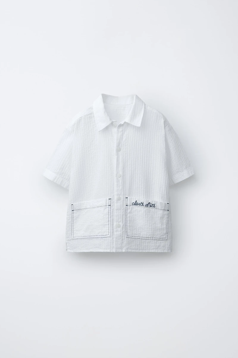 EMBROIDERED DOBBY SHIRT