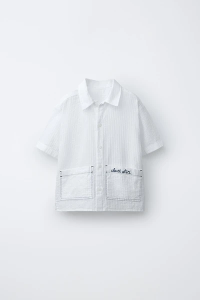 EMBROIDERED DOBBY SHIRT