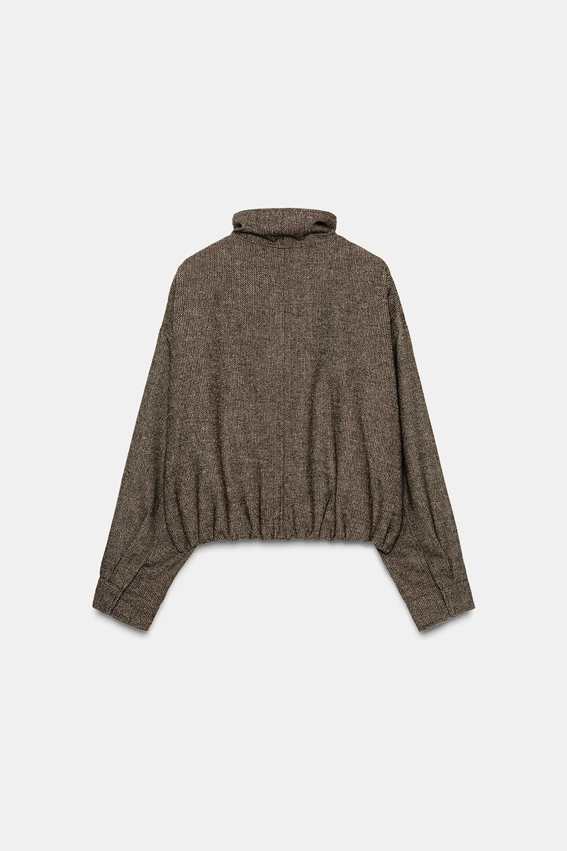 HERRINGBONE WOOL BLEND JACKET