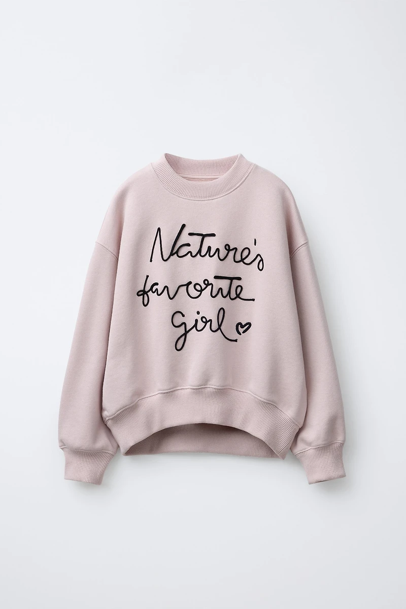 EMBROIDERED TEXT SWEATSHIRT