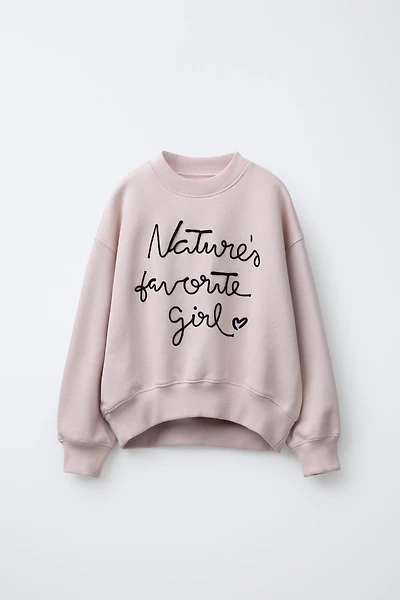 EMBROIDERED TEXT SWEATSHIRT