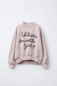 EMBROIDERED TEXT SWEATSHIRT