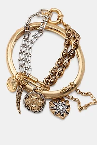 2-PACK RIGID CHAIN AND CHARM BRACELETS
