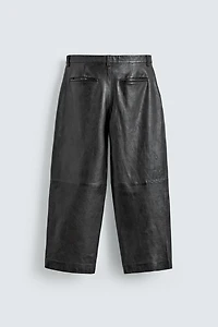 LEATHER STRAIGHT FIT PANTS