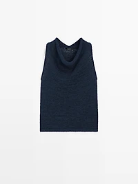 Top en maille à encolure drapée