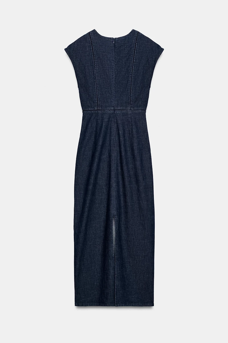 LACE TRIM MIDI DRESS