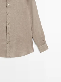 Slim fit stand collar shirt