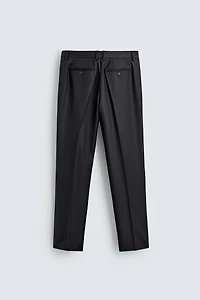 100% WOOL PINSTRIPE SUIT PANTS