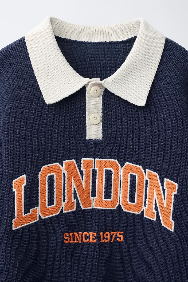 PULL POLO EN MAILLE VARSITY