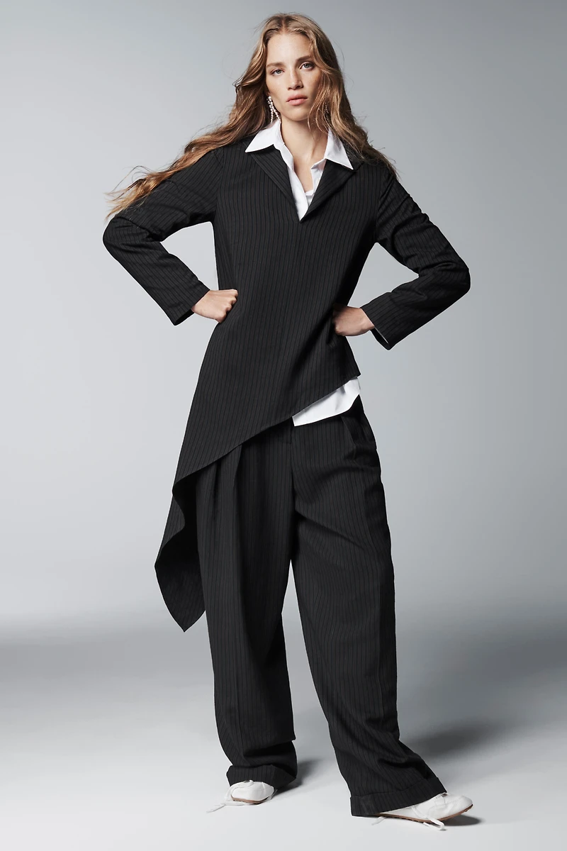 ZW COLLECTION ASYMMETRIC STRIPED TOP