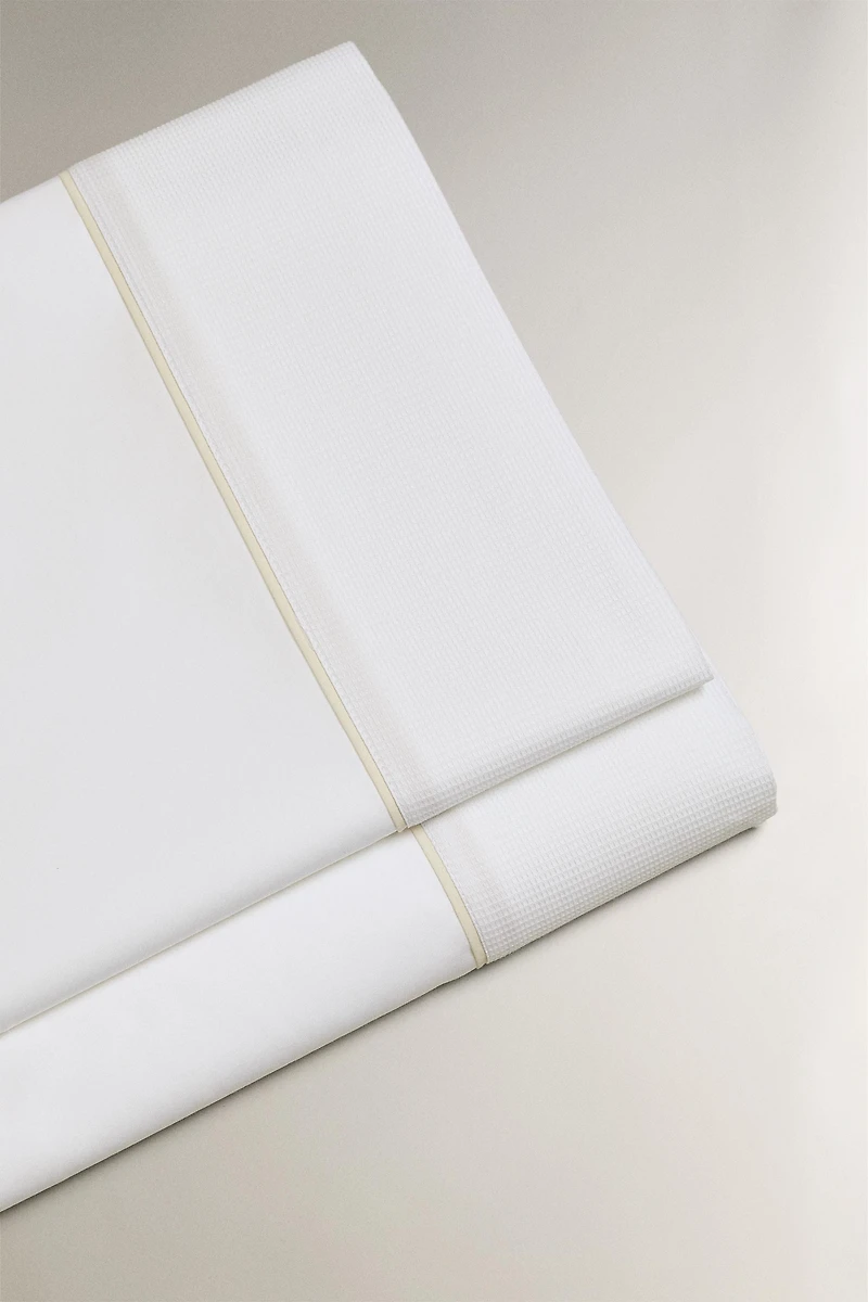 DUVET COVER FLAT SHEET WITH PIQUÉ PIPING