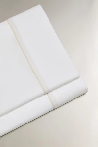 DUVET COVER FLAT SHEET WITH PIQUÉ PIPING
