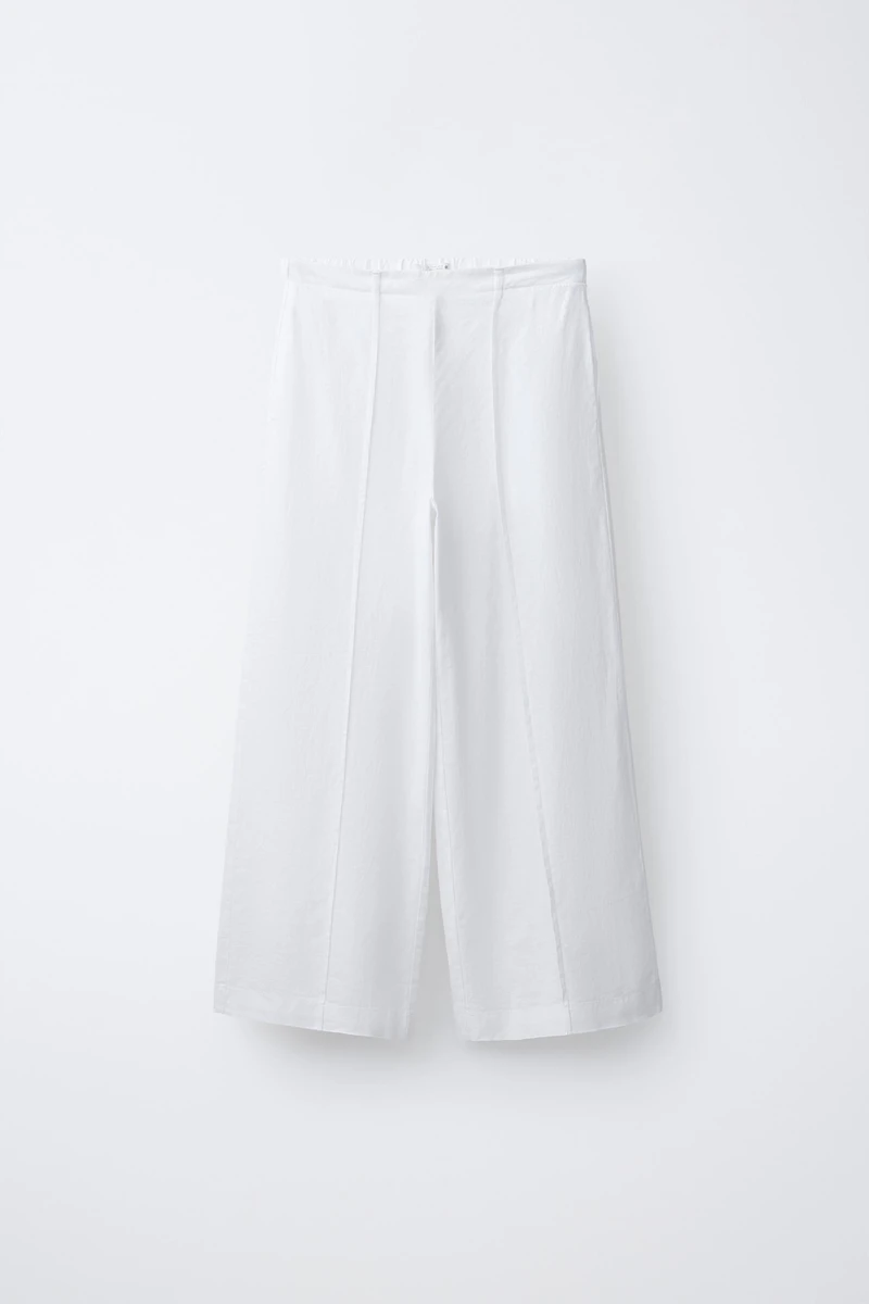 PANTALON DROIT AVEC LIN