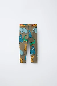 LEGGING CÔTELÉ IMPRIMÉ ANIMAUX