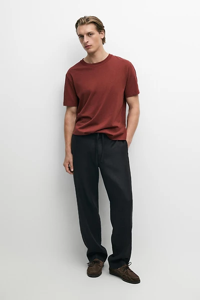 Short sleeve cotton blend T-shirt