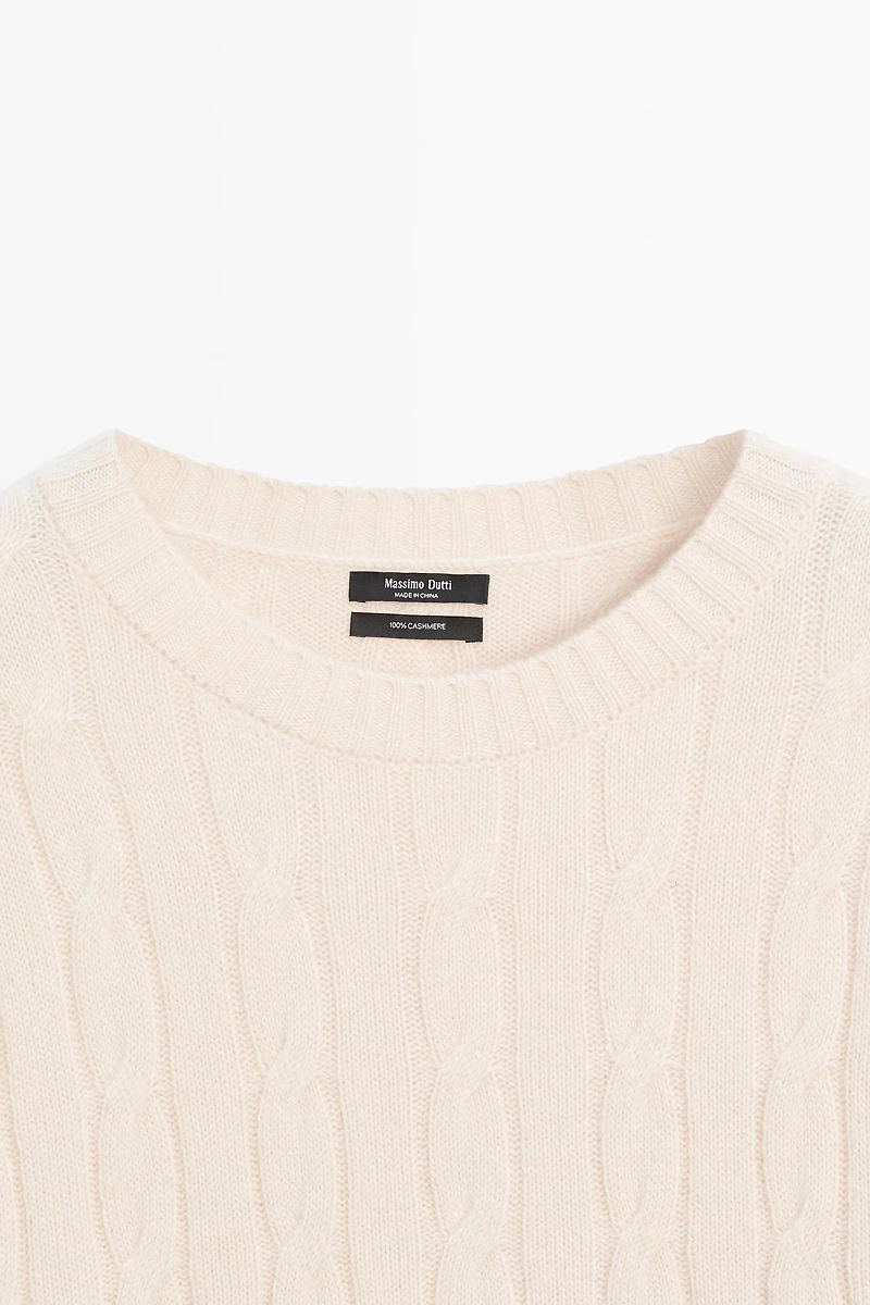 100% cashmere cable-knit sweater