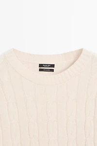 100% cashmere cable-knit sweater