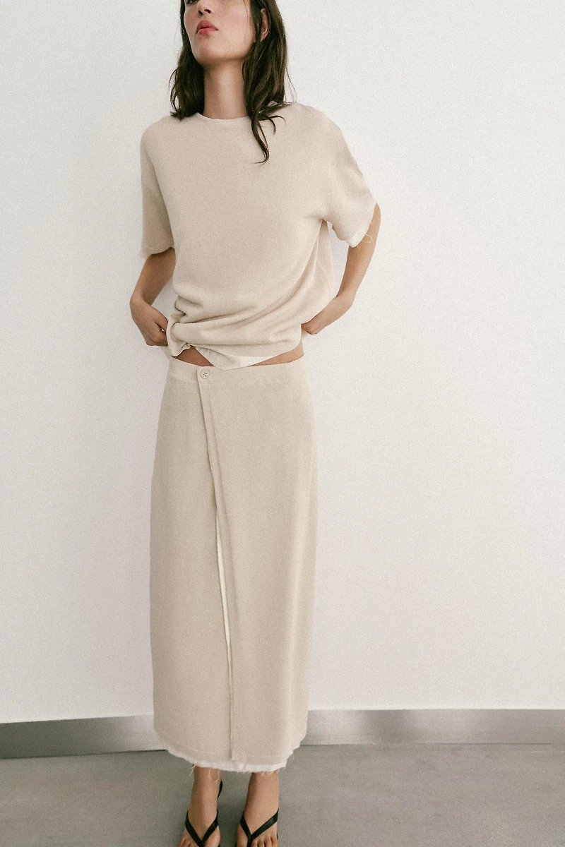 COMBINED KNIT PAREO SKIRT