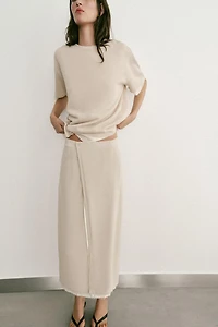 COMBINED KNIT PAREO SKIRT