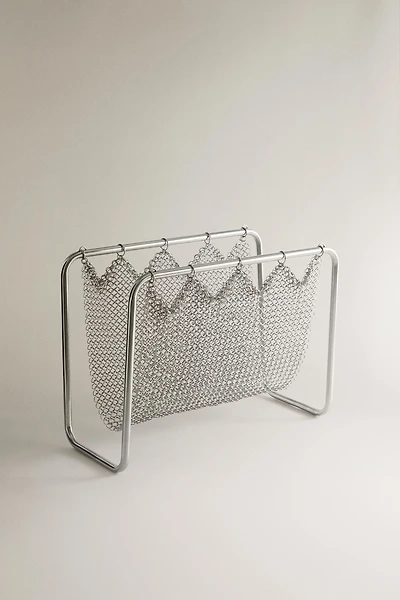 MESH METAL MAGAZINE RACK