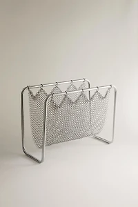 MESH METAL MAGAZINE RACK