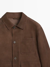 Suede leather worker jacket