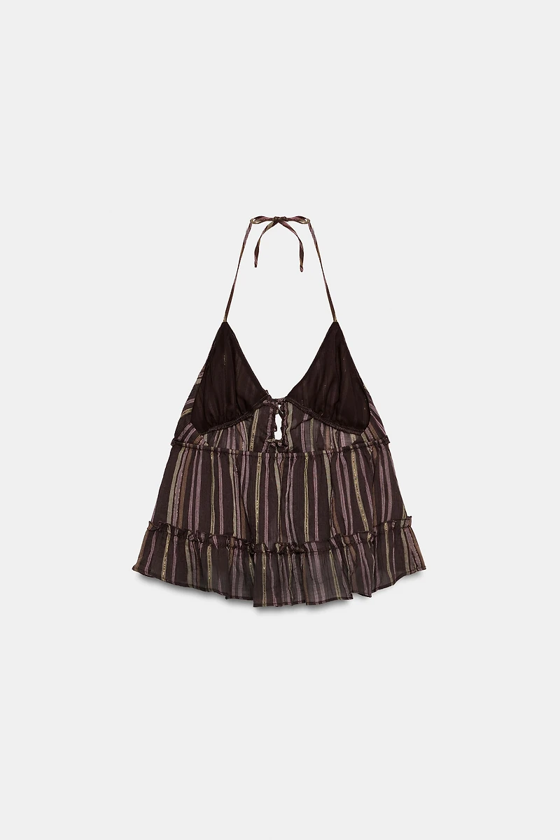 STRIPED METALLIC THREAD TOP