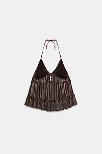 STRIPED METALLIC THREAD TOP