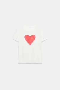 T-SHIRT CŒUR MANCHES COURTES