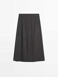 Jupe midi plissée applique