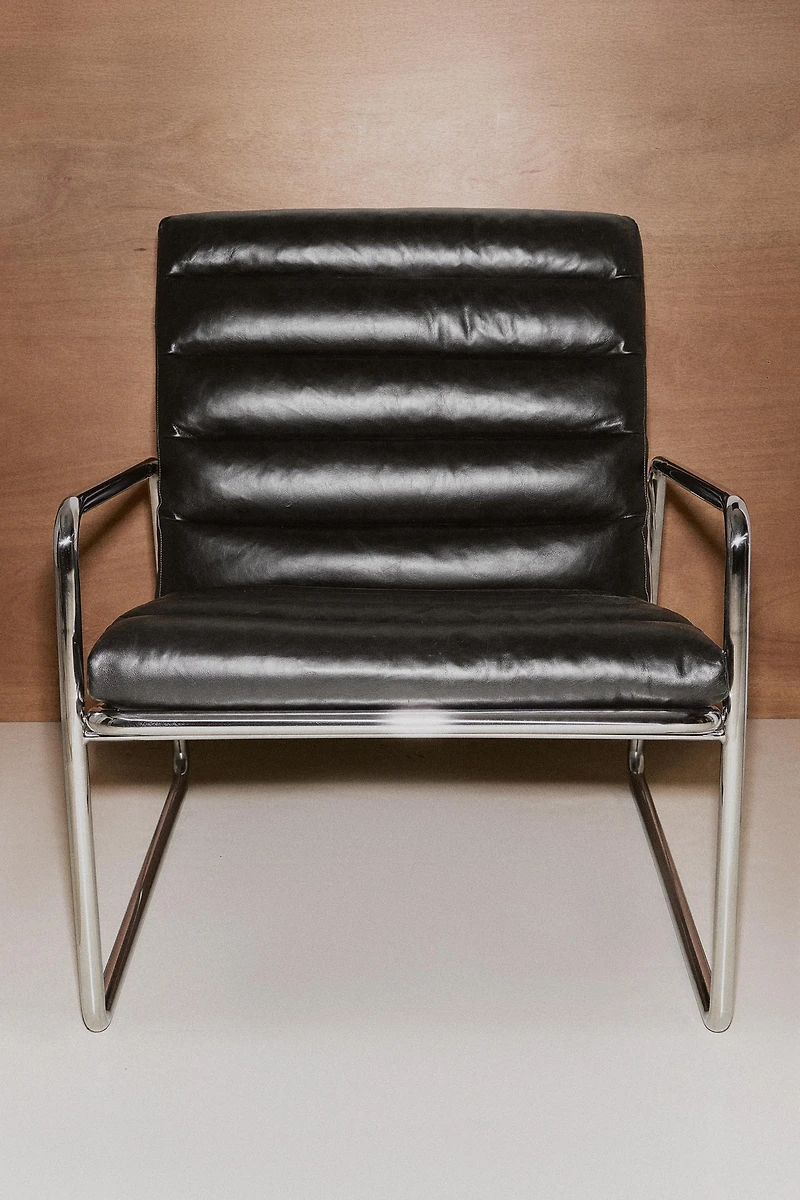 FAUTEUIL MÉTAL ET CUIR