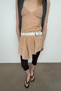 SHORT PLAID LACE DRESS