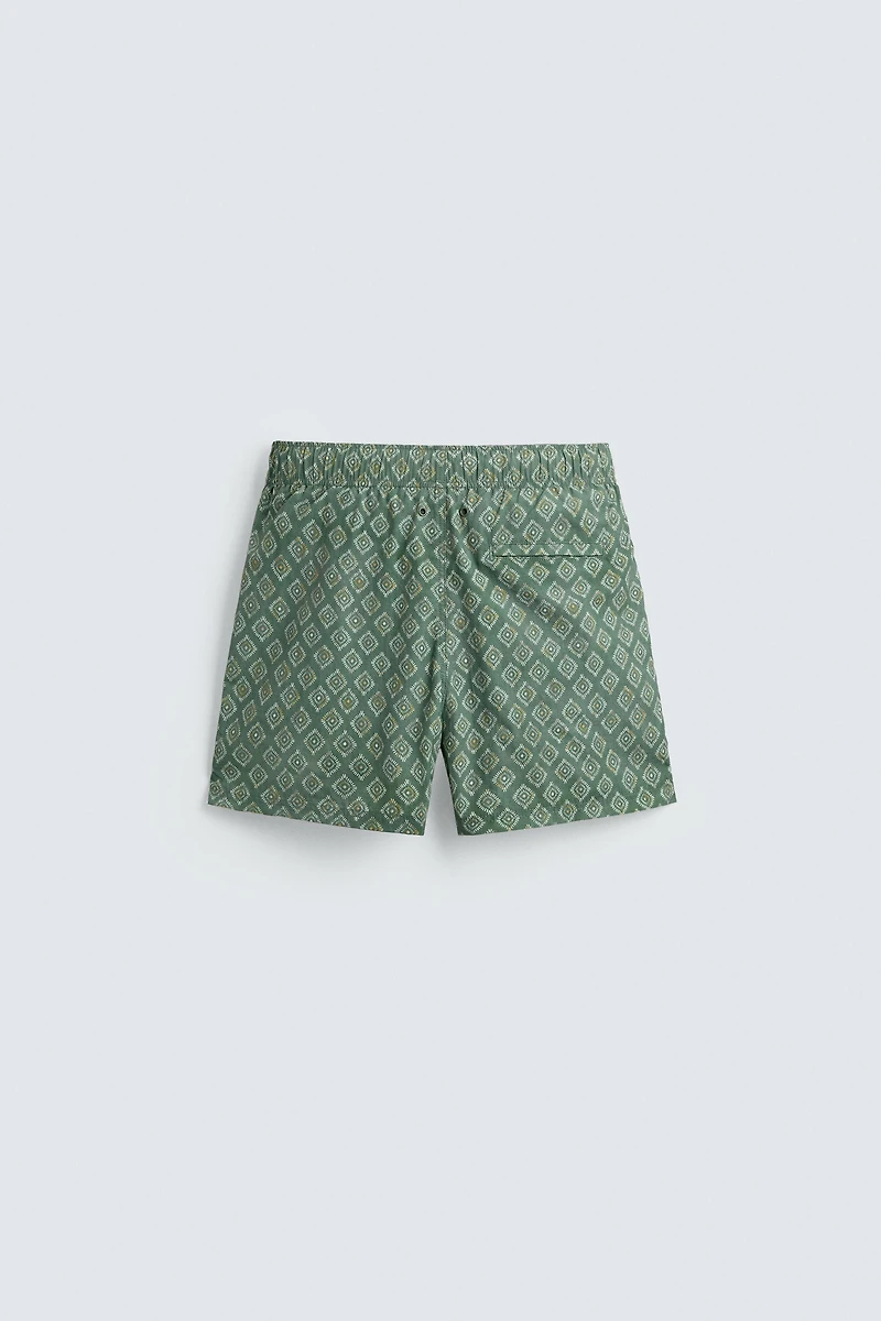 WASHED GEOMETRIC PRINT SWIMSUIT