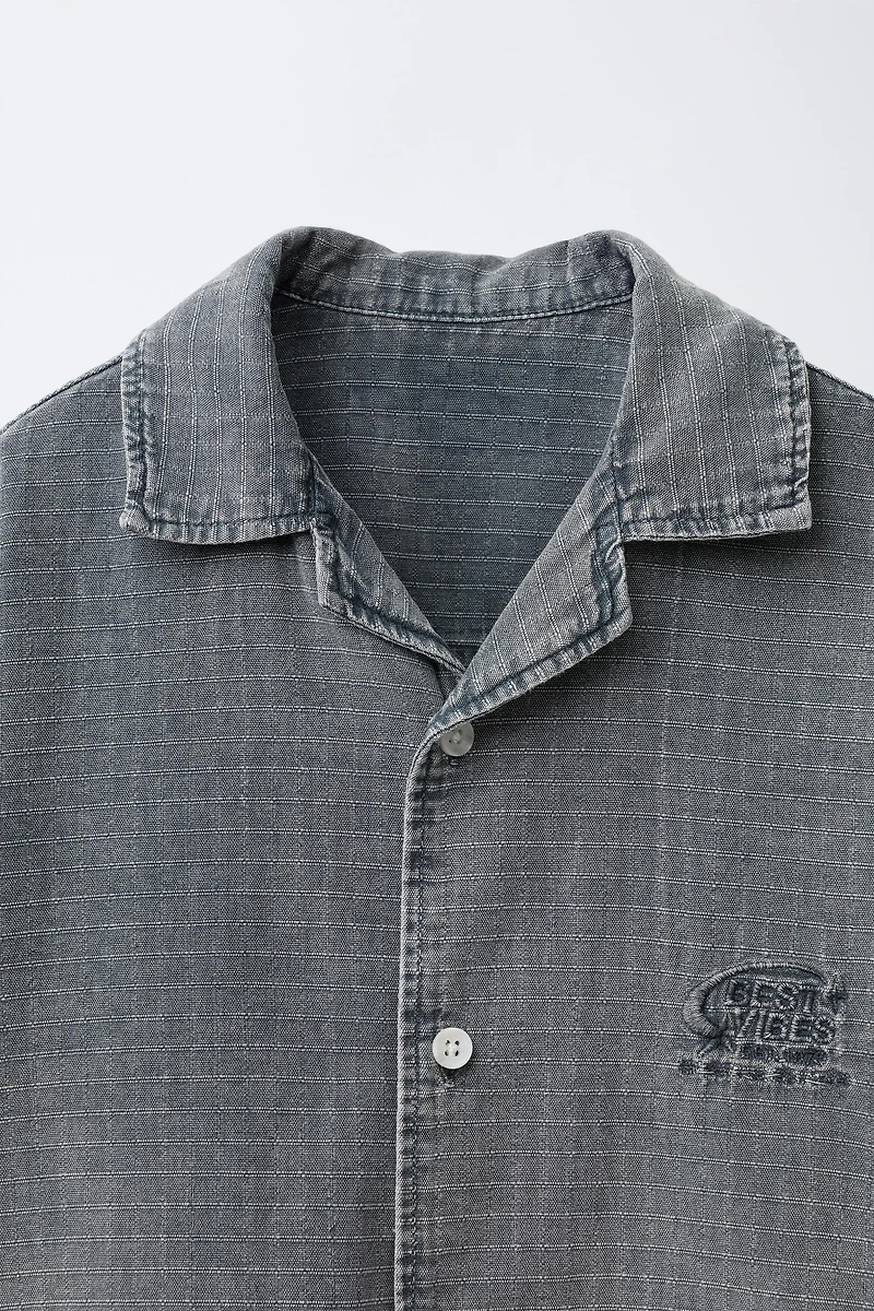 WASHED EFFECT STRUCTURED SHIRT