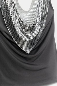DRAPED MESH COMBO TOP