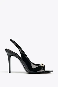 PATENT FINISH HEELED SANDALS