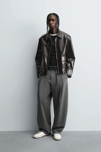 PANTALON BALLON AVEC PLIS ET CEINTURE