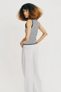 STRIPED BUTTON VEST TOP