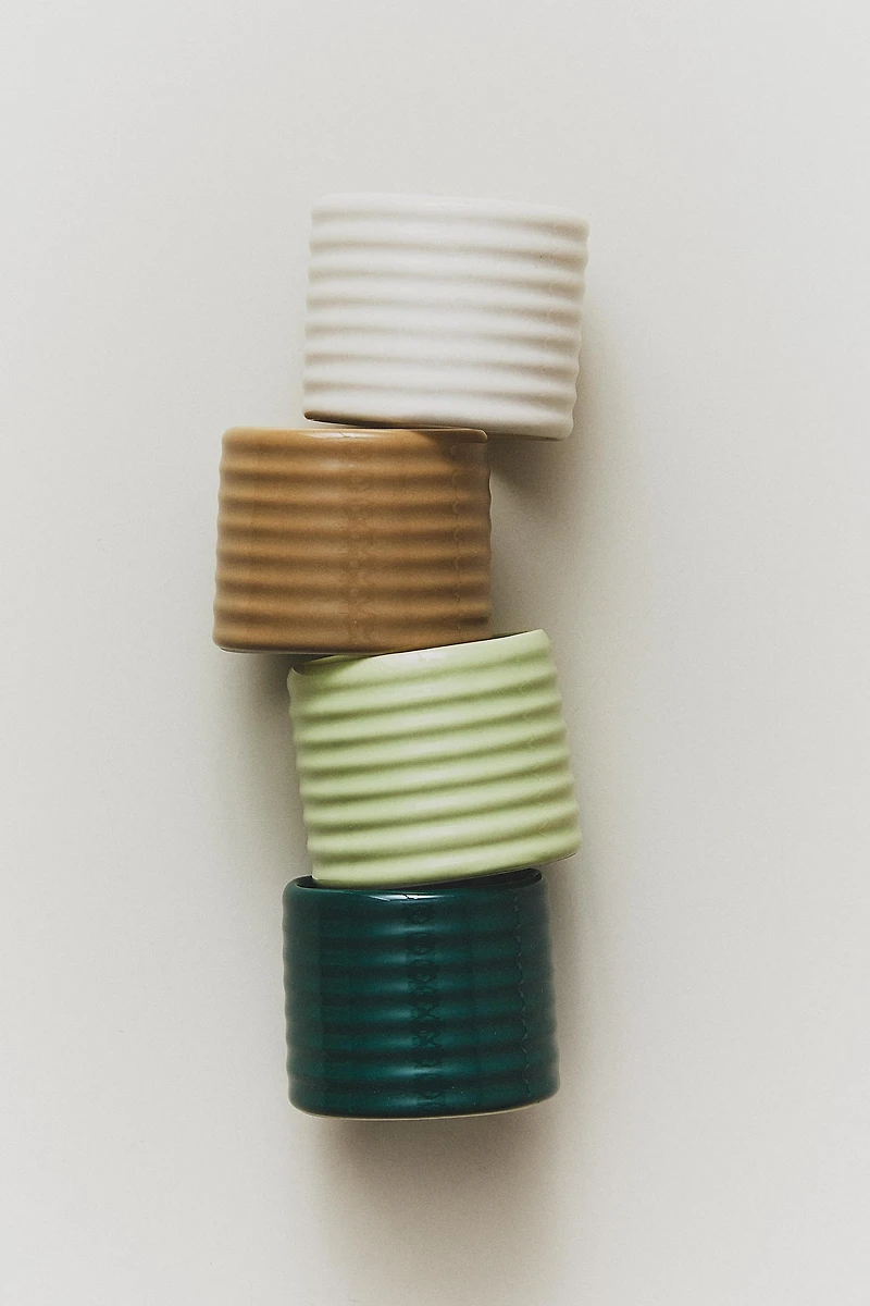 PACK OF CERAMIC NAPKIN HOLDERS WITH RELIEF (PACK OF 4)