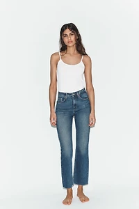 TRF HIGH-WAIST CROPPED FLARE JEANS
