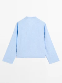Linen blend blouse with seam details