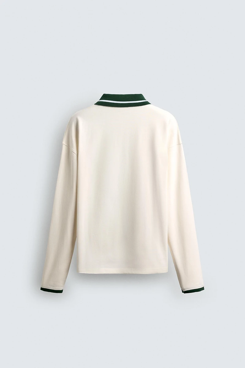 RETRO FOOTBALL EMBROIDERED JACQUARD POLO