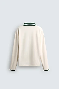 RETRO FOOTBALL EMBROIDERED JACQUARD POLO