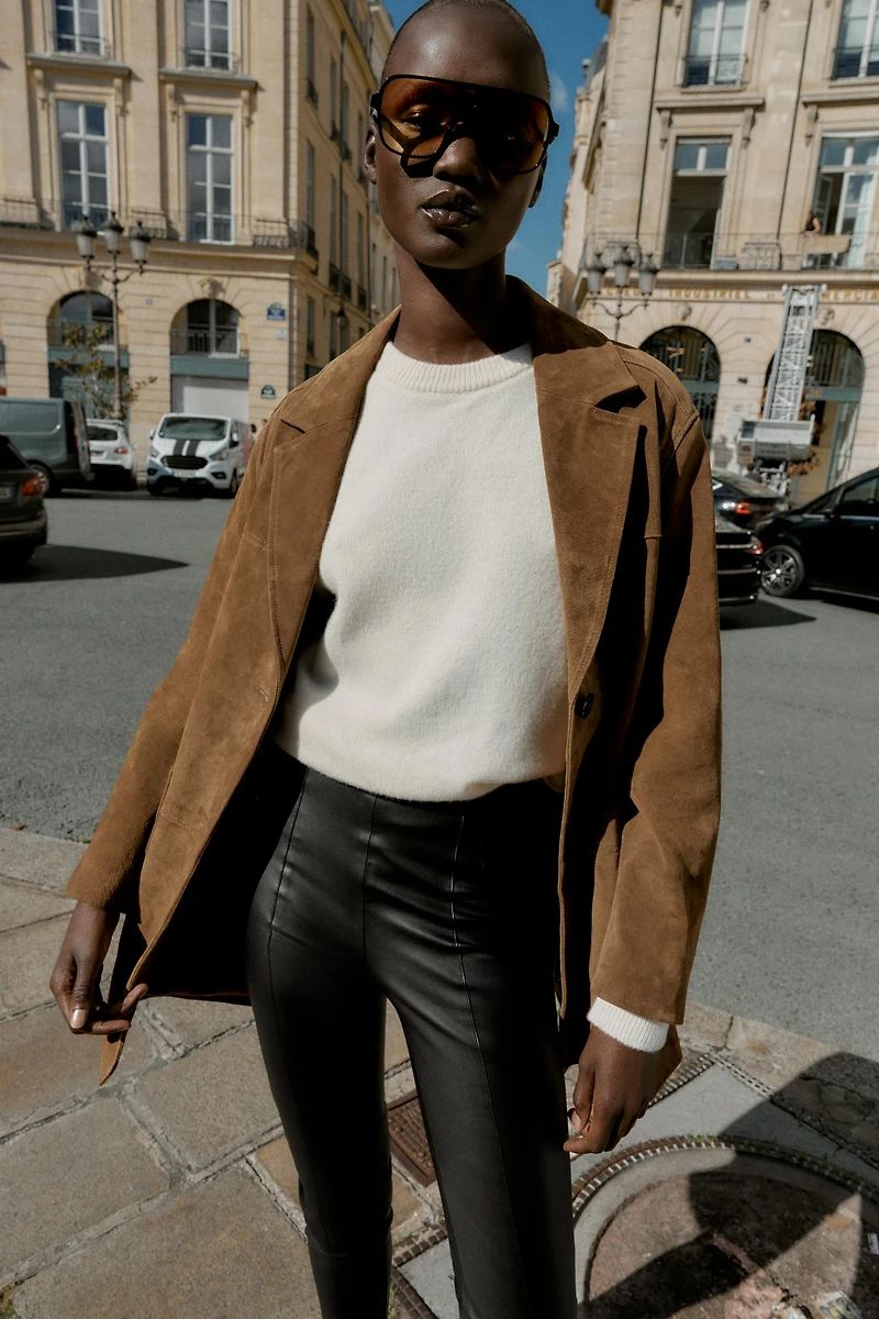 FAUX LEATHER HIGH-WAISTED LEGGINGS